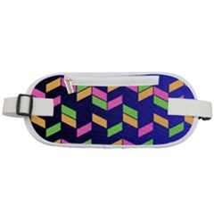 Background Pattern Geometric Pink Yellow Green Rounded Waist Pouch