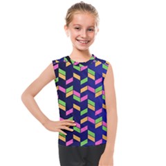 Background Pattern Geometric Pink Yellow Green Kids  Mesh Tank Top