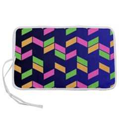 Background Pattern Geometric Pink Yellow Green Pen Storage Case (m)