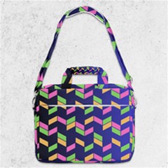 Background Pattern Geometric Pink Yellow Green Macbook Pro 13  Shoulder Laptop Bag  by Maspions