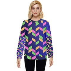 Background Pattern Geometric Pink Yellow Green Hidden Pocket Sweatshirt