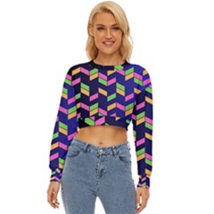 Background Pattern Geometric Pink Yellow Green Lightweight Long Sleeve Sweatshirt