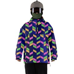 Background Pattern Geometric Pink Yellow Green Men s Ski And Snowboard Waterproof Breathable Jacket