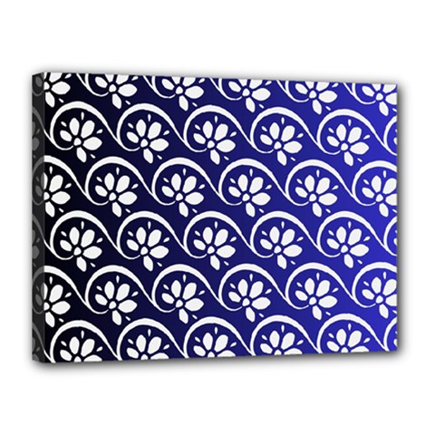 Pattern Floral Flowers Leaves Botanical Canvas 16  X 12  (stretched) by Maspions