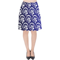 Pattern Floral Flowers Leaves Botanical Velvet High Waist Skirt