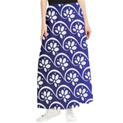 Pattern Floral Flowers Leaves Botanical Maxi Chiffon Skirt