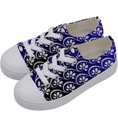 Pattern Floral Flowers Leaves Botanical Kids  Low Top Canvas Sneakers