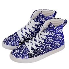 Pattern Floral Flowers Leaves Botanical Men s Hi-top Skate Sneakers