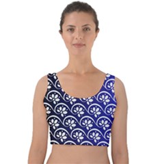 Pattern Floral Flowers Leaves Botanical Velvet Crop Top