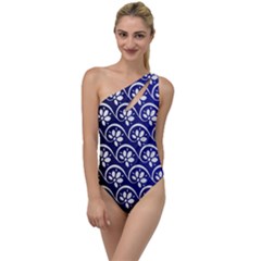 Pattern Floral Flowers Leaves Botanical To One Side Swimsuit