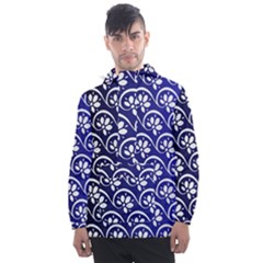 Pattern Floral Flowers Leaves Botanical Men s Front Pocket Pullover Windbreaker