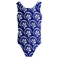 Pattern Floral Flowers Leaves Botanical Kids  Cut-out Back One Piece Swimsuit