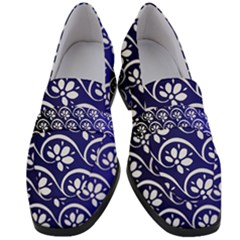 Pattern Floral Flowers Leaves Botanical Women s Chunky Heel Loafers