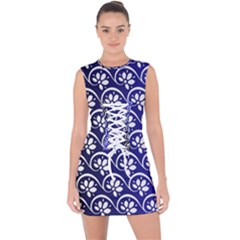 Pattern Floral Flowers Leaves Botanical Lace Up Front Bodycon Dress by Maspions