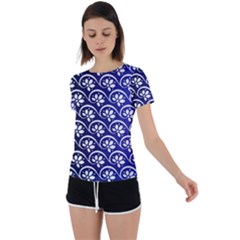 Pattern Floral Flowers Leaves Botanical Back Circle Cutout Sports T-shirt