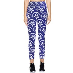 Pattern Floral Flowers Leaves Botanical Pocket Leggings 