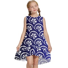 Pattern Floral Flowers Leaves Botanical Kids  Frill Swing Dress