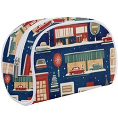 Cars Snow City Landscape Vintage Old Time Retro Pattern Make Up Case (large) by Maspions