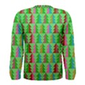 Trees Pattern Retro Pink Red Yellow Holidays Advent Christmas Men s Long Sleeve T-Shirt View2