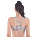 Pattern Flowers Leaves Green Purple Pink Plunge Bikini Top View2