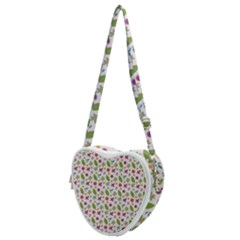 Pattern Flowers Leaves Green Purple Pink Heart Shoulder Bag