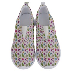 Pattern Flowers Leaves Green Purple Pink No Lace Lightweight Shoes