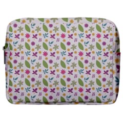 Pattern Flowers Leaves Green Purple Pink Make Up Pouch (large) by Maspions