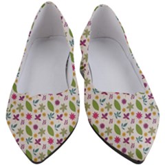 Pattern Flowers Leaves Green Purple Pink Women s Block Heels  by Maspions