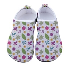 Pattern Flowers Leaves Green Purple Pink Men s Sock-style Water Shoes