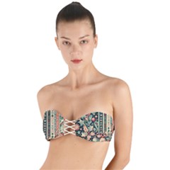 Winter Snow Holidays Twist Bandeau Bikini Top by Bedest