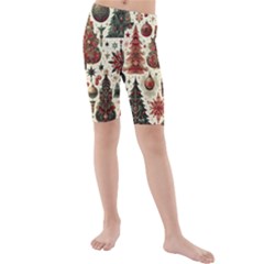 Christmas Decoration Kids  Mid Length Swim Shorts by Bedest