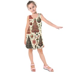 Christmas Decoration Kids  Sleeveless Dress by Bedest