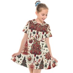 Christmas Decoration Kids  Short Sleeve Shirt Dress