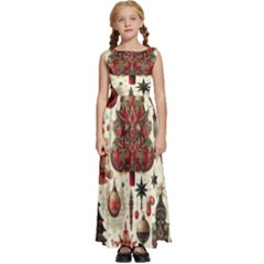 Christmas Decoration Kids  Satin Sleeveless Maxi Dress by Bedest