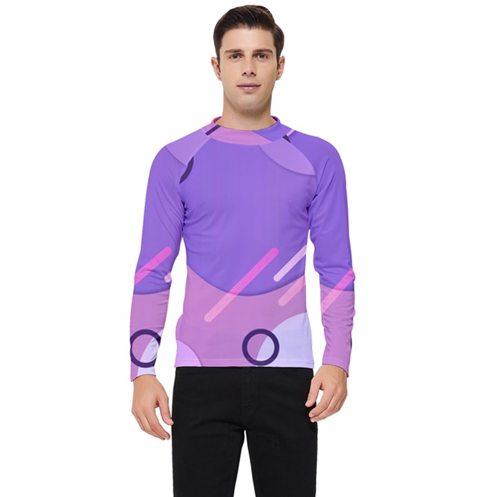 Colorful Labstract Wallpaper Theme Men s Long Sleeve Rash Guard