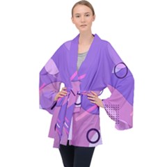 Colorful Labstract Wallpaper Theme Long Sleeve Velvet Kimono  by Apen