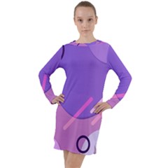 Colorful Labstract Wallpaper Theme Long Sleeve Hoodie Dress by Apen