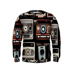 Retro Cameras Old Vintage Antique Technology Wallpaper Retrospective Kids  Sweatshirt