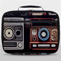 Retro Cameras Old Vintage Antique Technology Wallpaper Retrospective Full Print Lunch Bag by Grandong