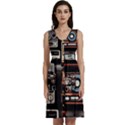 Retro Cameras Old Vintage Antique Technology Wallpaper Retrospective Sleeveless Dress With Pocket View1