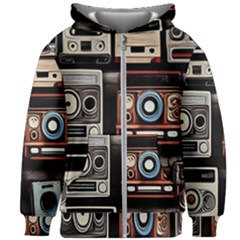 Retro Cameras Old Vintage Antique Technology Wallpaper Retrospective Kids  Zipper Hoodie Without Drawstring