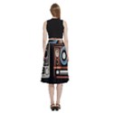 Retro Cameras Old Vintage Antique Technology Wallpaper Retrospective A-Line Full Circle Midi Skirt With Pocket View4