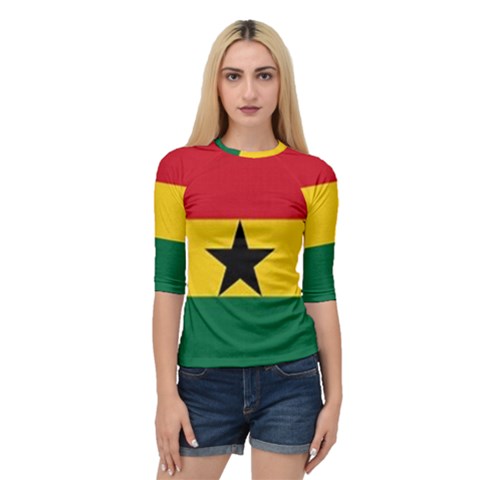 4a Ericksays Ghana Flag Quarter Sleeve Raglan T-shirt by tratney