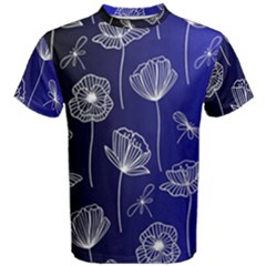 Pattern Floral Leaves Botanical White Flowers Men s Cotton T-shirt