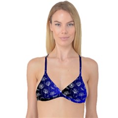 Pattern Floral Leaves Botanical White Flowers Reversible Tri Bikini Top