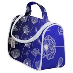 Pattern Floral Leaves Botanical White Flowers Satchel Handbag