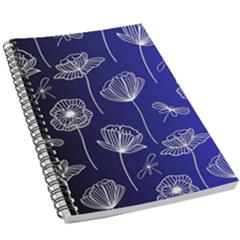 Pattern Floral Leaves Botanical White Flowers 5 5  X 8 5  Notebook by Maspions