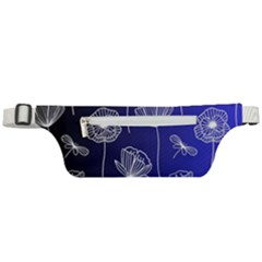 Pattern Floral Leaves Botanical White Flowers Active Waist Bag