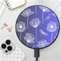 Pattern Floral Leaves Botanical White Flowers Wireless Fast Charger(Black) View1