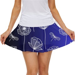 Pattern Floral Leaves Botanical White Flowers Women s Skort by Maspions